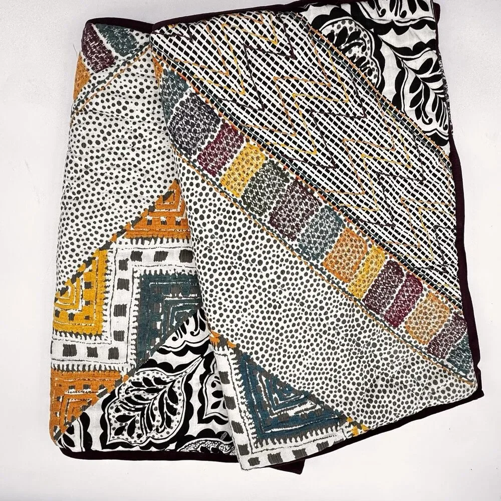 Urban Outfitters Set Of 2 Boho Multi Colored Embroidered Pillow Shams 20x26 - Picture 11 of 11